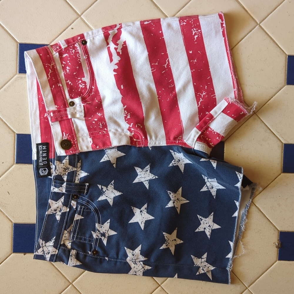 Born primitive shorts jorts American flag medium